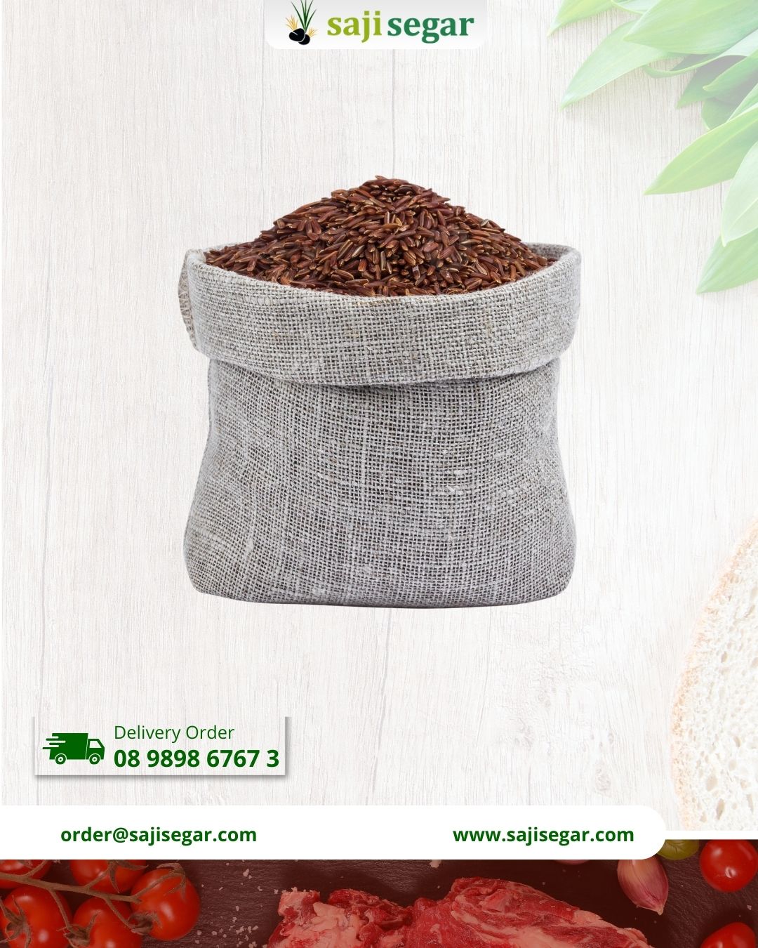 Beras Berah 1 Karung Isi 25Kg / Beras Merah Karungan Best